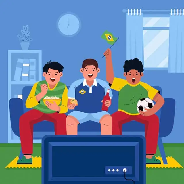 Venner ser fotball med norsk IPTV